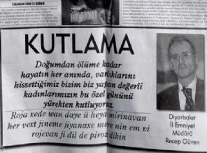 Emniyet'ten Türkçe- Kürtçe kadınlar günü kutlaması açılımı