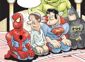 Namaz kılan spiderman Gırgır'a kapak oldu