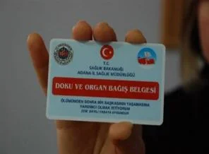 Yüz, kol ve bacak da organ bağışı kartında