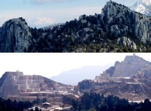 Antalya'daki dağlar dilim dilim kesildi