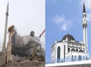 Yıkılan caminin yerine muhteşem cami