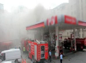 Akaryakıt istasyonunda facia kıl payı atlatıldı