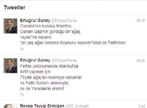 Ertuğrul Günay: AVM için ağaç kesenler Yaradan'ın emrini anlamamış!