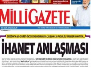 Milli Gazete'den Erdoğan'a Mavi Marmara çıkışı