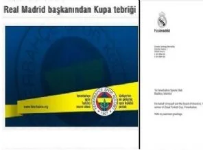 Real Madrid'ten F.Bahçe'ye 'kupa tebriği' faksı!