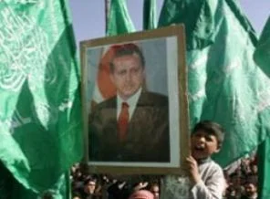 Gazze'de Erdoğan'a destek gösterisi