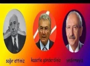 İnönü Deniz Baykal ve Kılıçdaroğlu'nu yedirmeyiz afişi