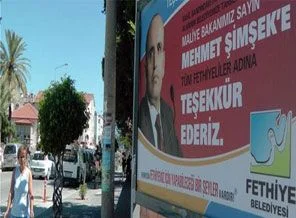 MHP'li Başkandan bakana bilboardlı teşekkür