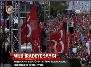 MHP'liler AK Parti mitinginde pankart açtı