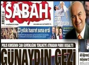 Sabah'ta Okur Temsilcisi Yavuz Baydar'a Gezi Parkı sansürü