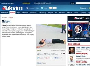 Takvim, darp edilen kadın için 'Nakavt' başlığı attı