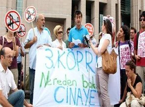 Adliye önünde 3. köprü protestosu