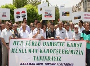 Darbe Karaman'da protesto edildi