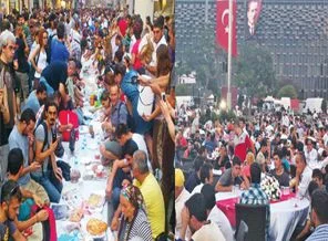 Taksim'de iki farklı iftar