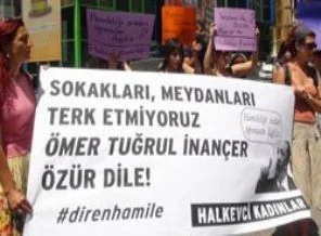 TRT önünde hamile protestosu
