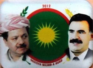 Öcalan ve Barzani aynı rozette!