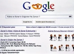 Google desteğiyle evlilik davetiyesi