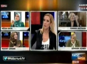 Canlı yayında başörtü kavgası!
