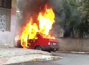 LPG'li araç alev alev yandı