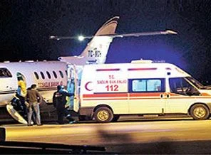 Ambulans helikopter onun için havalandı