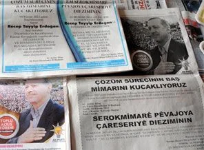 Erdoğan için Diyarbakır'da Kürtçe ilan