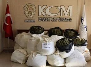 Gaziantep'te 402 Kilo Esrar Ele Geçirildi