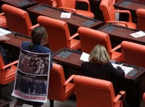 Mecliste 'duran kadın' eylemi