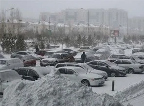 Astana'da şiddetli kar fırtınası