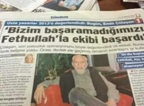 Çölaşan, Gülen Cemaati'ni öve öve bitiremedi