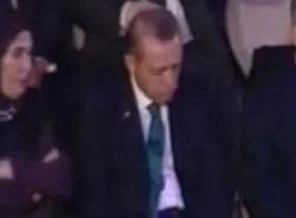 Erdoğan törende uykuya yenildi