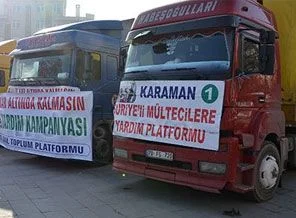Karaman'dan Suriye'ye yardım tırları