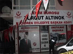 BBP'nin seçim bürosuna taşlı saldırı