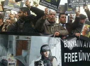 Meslektaşları gazeteci Bünyamin Aygün için yürüdü