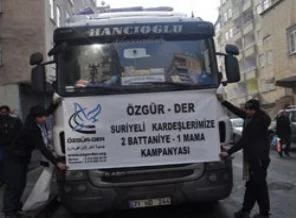 Vahşetin sürdüğü Suriye'ye Özgür-Der'den iki tır yardım