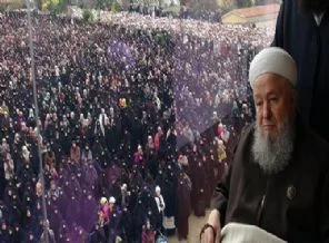 Binlerce kişi Mahmud Efendi'yi görmek için toplandı