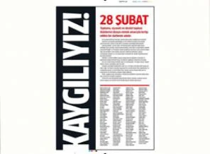 Gazeteci ve aydınlardan tam sayfa ilan