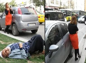 Yayaya çarptı, telefonuyla oynamaya devam etti