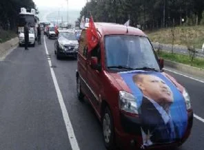 20 kilometrelik Erdoğan konvoyu