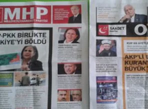Partiler adına korsan broşürler