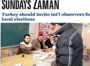Sunday's Zaman: Seçimlerde uluslararası gözlemci olmalı