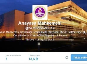 AYM hesap açarak Twitter'a teminat verdi
