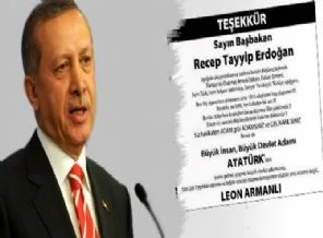 Ermeni işadamından Erdoğan'a teşekkür