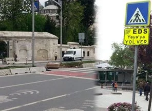 Yayalara yol vermeyen sürücü yandı