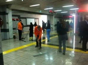Ankara metrosunda su baskını