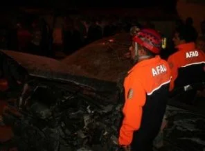 Konya'da tren otomobile çarptı