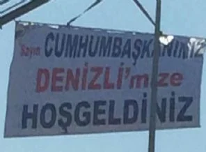 Sosyal medyayı yıkan Cumhurbaşkanı pankartı