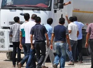 Habur sınır kapısında eylem