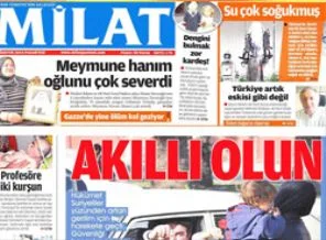 Milat'tan haddi aşan manşet için özür