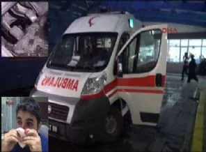 Ambulans şoförüne bira şişesi fırlattılar