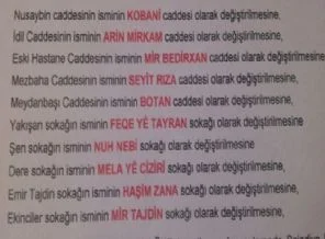 Cizre'de cadde ve sokak isimleri Kürtçe oldu